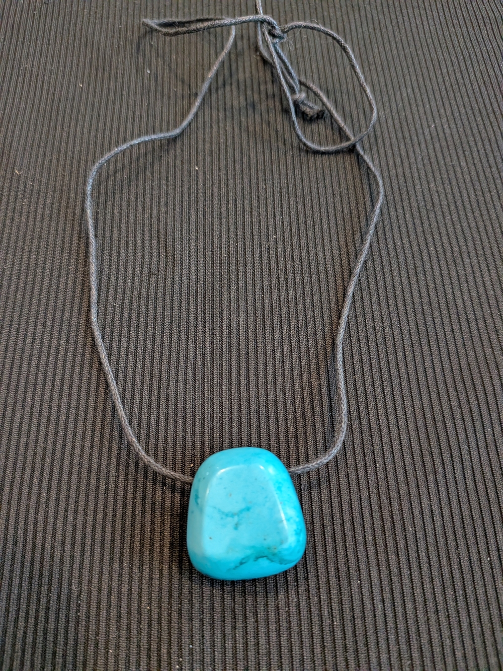 Turquoise Pendant Necklace 11" with Black Cord - Women Jewelry